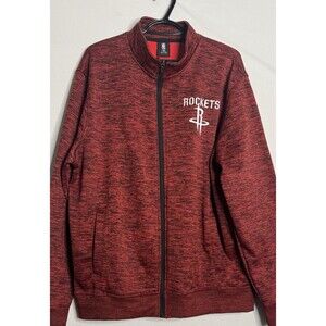 Houston Rockets Full Zip Jacket Size XL Polyester Red Black NBA Basketball